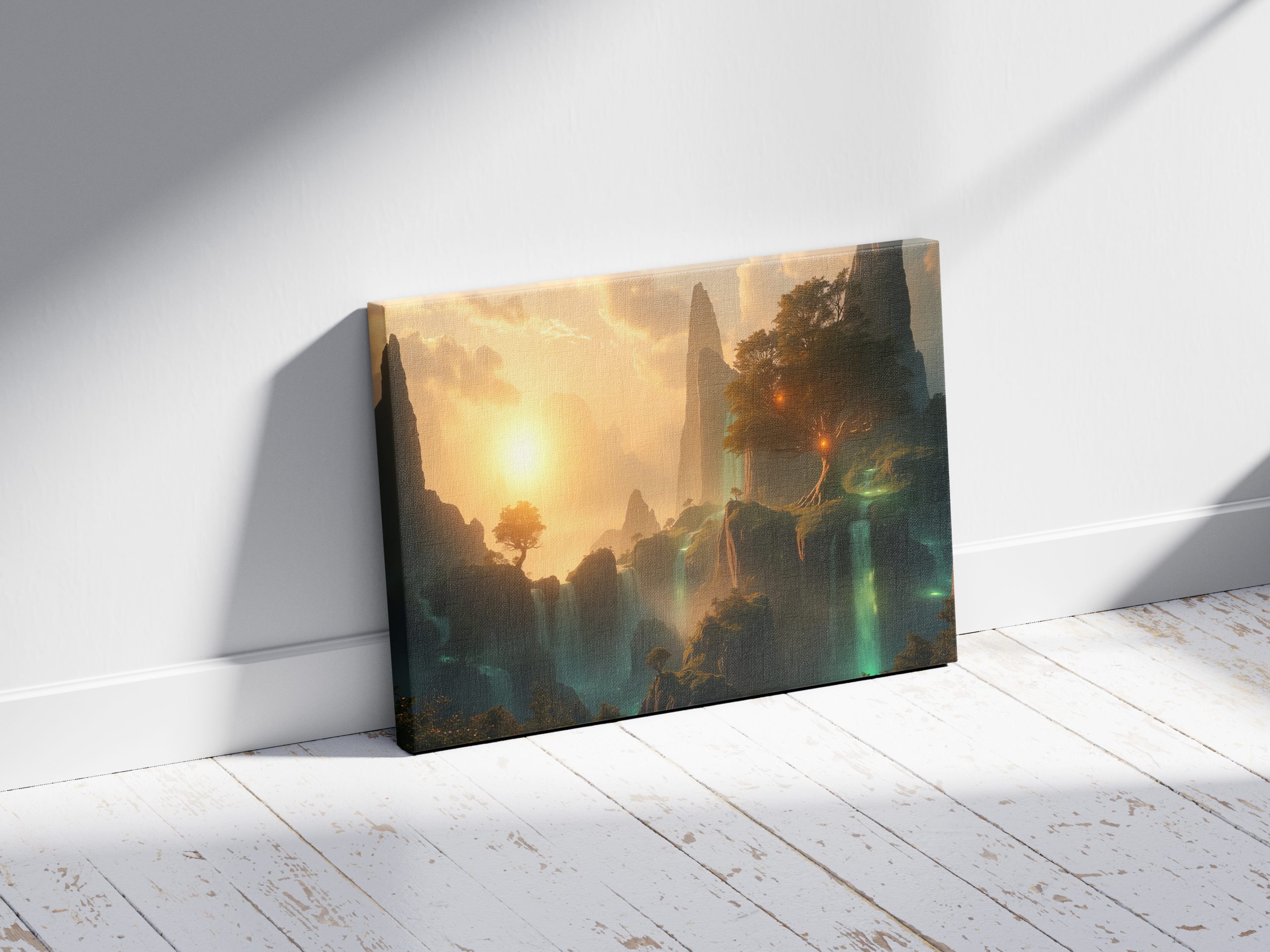 The Luminescent World Tree - Ethereal Sunset Horizon | Premium Digital Wall Art - Image 2