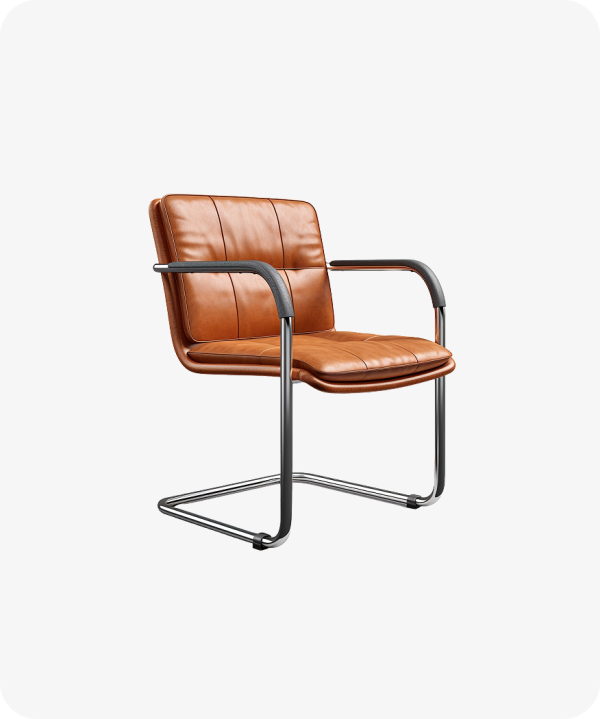 Bauhaus Inspired Cantilever Leather Armchair