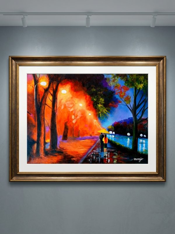 "Autumn's Embrace" – Original Impressionist Acrylic Painting on Canvas (120x90 cm)