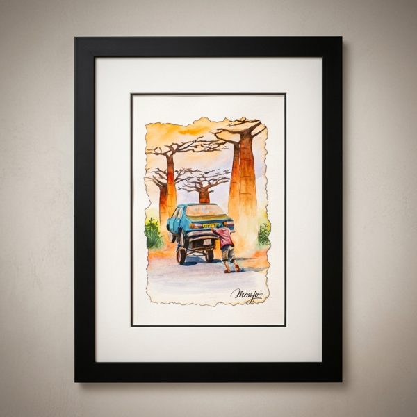 The Baobab Haven Original Watercolor Painting