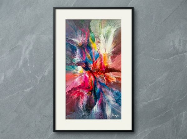 Nexus Chromatique – Original Abstract Acrylic Canvas Art (42 x 76 cm)