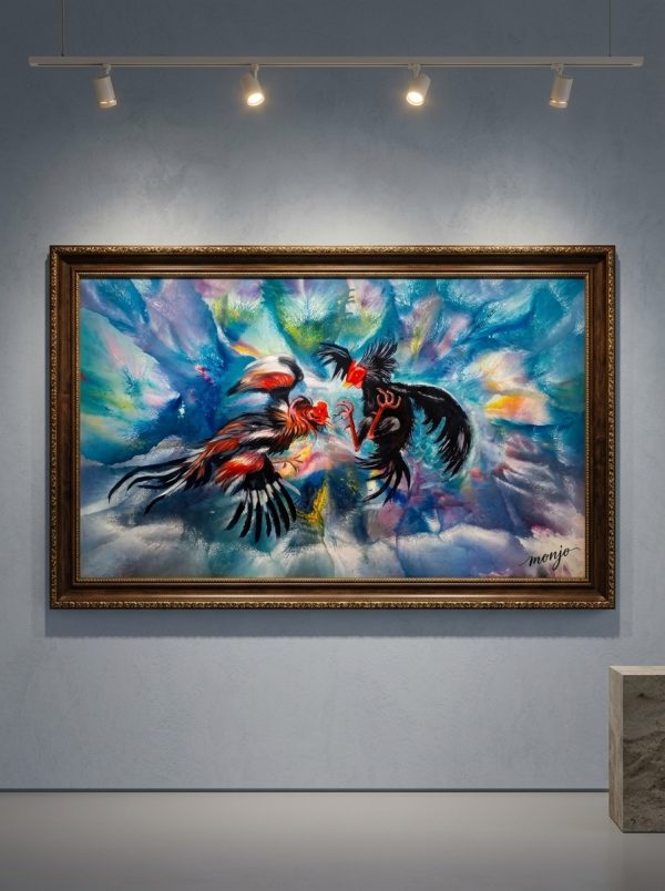 The Scarlet Clash Original Acrylic Painting on Canvas