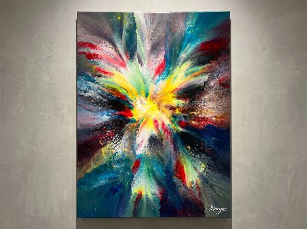 "Supernova Nebula" Abstract Acrylic Canvas Painting by Monjo – 50x70 cm