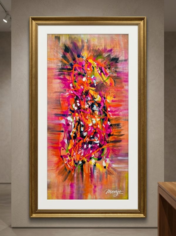 "Elixir of Passion" – Original Abstract Acrylic Painting by Monjo (49 x 89 cm)